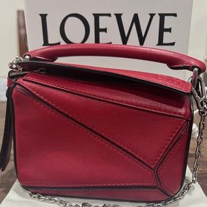 loewe nano leather shoulder bag